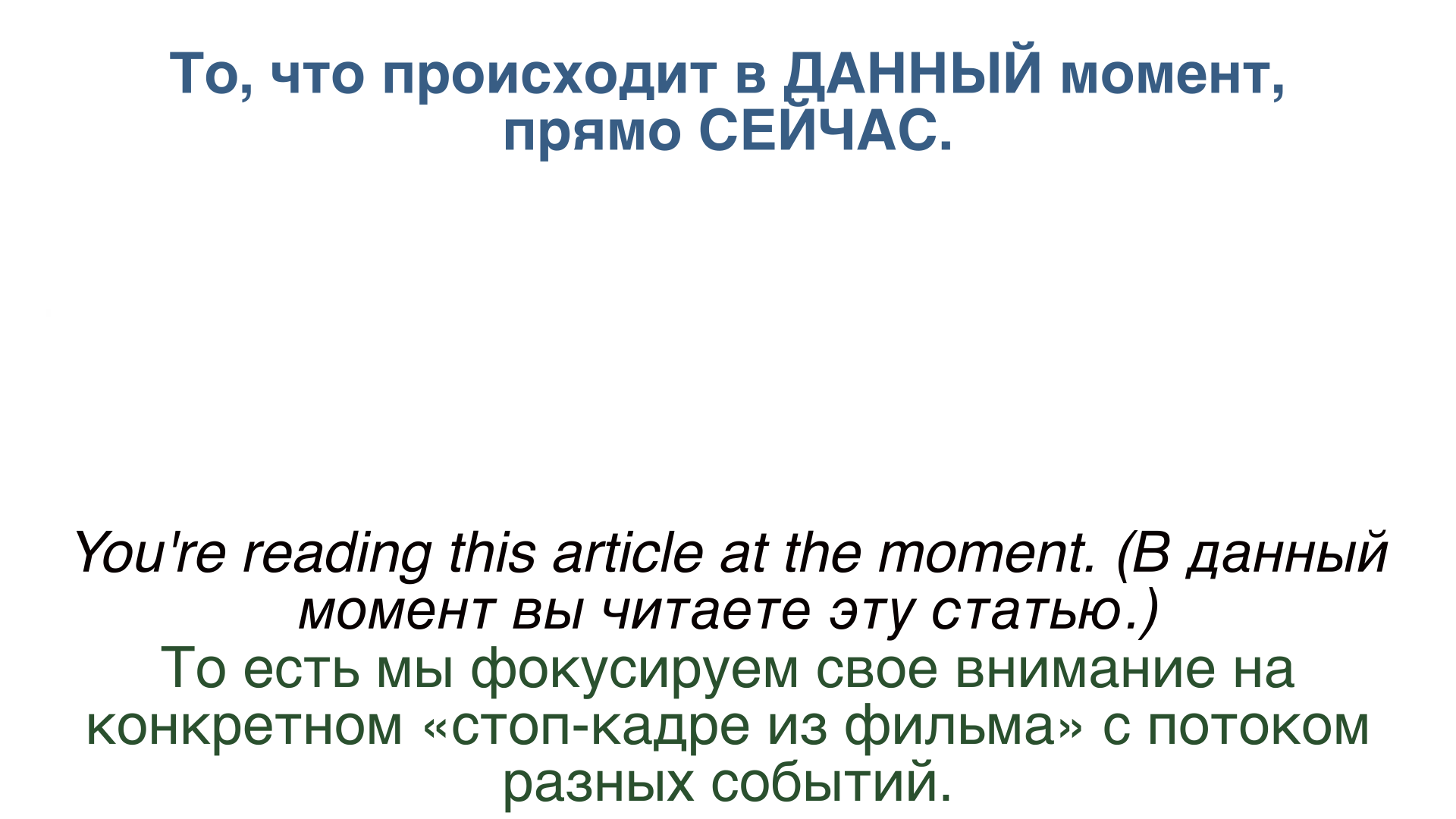 Схема Present Continuous для действия, происходящего прямо сейчас.